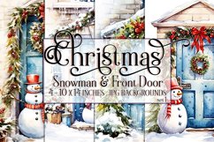 Christmas Backgrounds, 10x14 Snowman and Front Doors Product Image 1