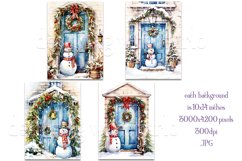 Christmas Backgrounds, 10x14 Snowman and Front Doors Product Image 2