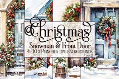 Christmas Backgrounds, 10x14 Snowman and Front Doors Product Image 1