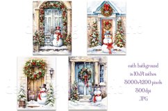 Christmas Backgrounds, 10x14 Snowman and Front Doors Product Image 2