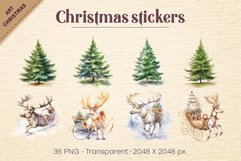 Watercolor Christmas stickers. Clipart. Product Image 2