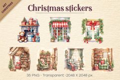 Watercolor Christmas stickers. Clipart. Product Image 3