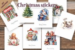 Watercolor Christmas stickers. Clipart. Product Image 4