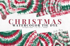 Christmas Watercolor Tie Dye Digital paper