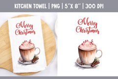 Christmas Kitchen Towel Sublimation Design | Hot Cocoa Product Image 1