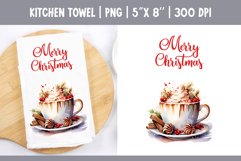 Christmas Kitchen Towel Sublimation Design | Hot Cocoa Product Image 1