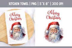 Christmas Kitchen Towel Sublimation Design | Santa Claus Product Image 1