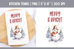 Christmas Kitchen Towel Sublimation Design | Snowman PNG Product Image 1
