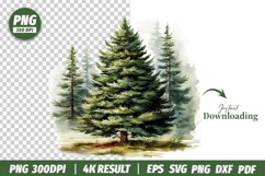 Watercolor Tree clipart PNG Design