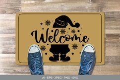 Santa and Snowflakes Welcome Doormat Product Image 1