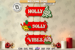 Christmas Welcome Signs Laser Cut Bundle|Wall Decor|Xmas SVG Product Image 3
