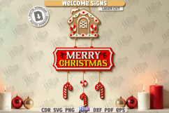 Christmas Welcome Sign Laser Cut | Winter Front Door Decor Product Image 1