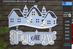 Christmas Welcome Signs Laser Cut Bundle|Xmas Wall Decor SVG Product Image 3