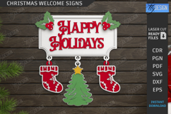 Christmas Welcome Signs Laser Cut Bundle|Xmas Wall Decor SVG Product Image 4