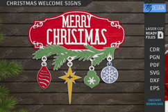 Christmas Welcome Signs Laser Cut Bundle|Xmas Wall Decor SVG Product Image 6