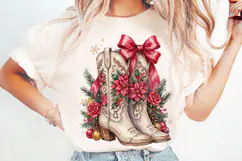 Christmas Western Cowgirl PNG Designs Product Image 1