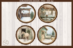 Western Winter Coaster PNG, Rustic Christmas Charm Design Product Image 3
