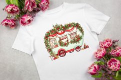 Christmas Whimsical Caravan Watercolor Sublimation Clipart Product Image 3