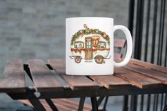 Christmas Whimsical Caravan Watercolor Sublimation Clipart Product Image 2