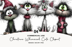 Christmas Whimsical Cats Clipart Product Image 1