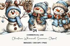Christmas Whimsical Snowman Clipart Product Image 1