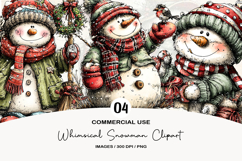 Christmas Whimsical Snowman Clipart Product Image 1