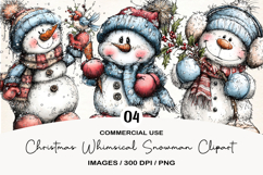 Christmas Whimsical Snowman Clipart Product Image 1