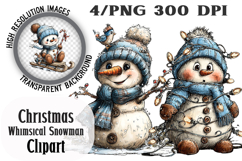 Christmas Whimsical Snowman Clipart Product Image 1