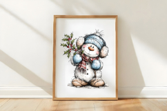 Christmas Whimsical Snowman Clipart Product Image 3