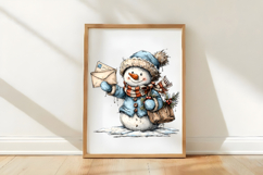 Christmas Whimsical Snowman Clipart Product Image 3