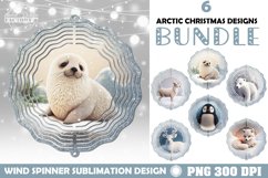Wind spinner BUNDLE, Arctic Christmas sublimation design Product Image 1