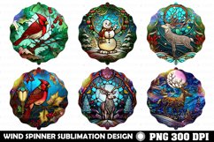Wind spinner BUNDLE, stained glass Christmas sublimation png Product Image 2