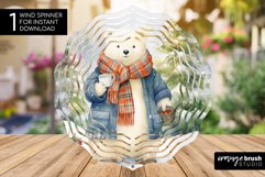 Christmas Wind Spinner Sublimation Bear Round PNG Design