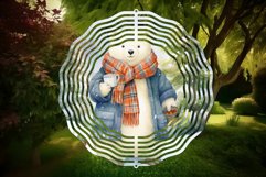 Christmas Wind Spinner Sublimation Bear Round PNG Design