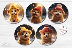 Round Christmas Wind Spinner Bundle contains 106 designs with cute Watercolor Snowman Santa and Owl Keychain PNG. Cute Baby animals and Christmas Flower PNG. 