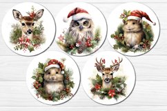 Round Christmas Wind Spinner Bundle contains 106 designs with cute Watercolor Snowman Santa and Owl Keychain PNG. Cute Baby animals and Christmas Flower PNG. 