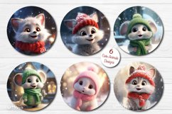 Round Christmas Wind Spinner Bundle contains 106 designs with cute Watercolor Snowman Santa and Owl Keychain PNG. Cute Baby animals and Christmas Flower PNG. 