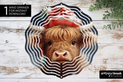 Christmas Wind Spinner Sublimation Highland Cow Round PNG