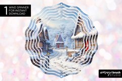 Christmas Wind Spinner Sublimation House Round PNG Design