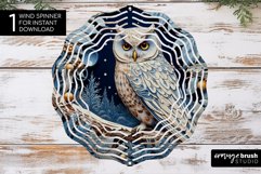 Christmas Wind Spinner Sublimation Owl Round PNG Design