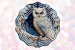 Christmas Wind Spinner Sublimation Owl Round PNG Design