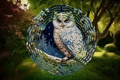 Christmas Wind Spinner Sublimation Owl Round PNG Design