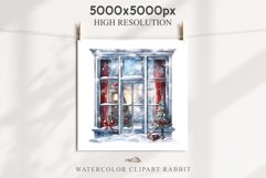 watercolor Christmas Window Door, xmas clipart, sublimation nursery, holiday winter Entry Decor Christmas Window Door Decor Clipart PNG Scrapbooking Nursery wall art card making collage printable files xmas decor junk journal sublimation santa