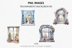 watercolor Christmas Window Door, xmas clipart, sublimation nursery, holiday winter Entry Decor Christmas Window Door Decor Clipart PNG Scrapbooking Nursery wall art card making collage printable files xmas decor junk journal sublimation santa