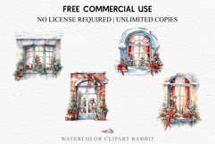 watercolor Christmas Window Door, xmas clipart, sublimation nursery, holiday winter Entry Decor Christmas Window Door Decor Clipart PNG Scrapbooking Nursery wall art card making collage printable files xmas decor junk journal sublimation santa