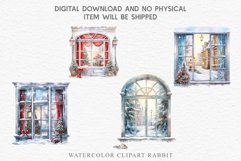 watercolor Christmas Window Door, xmas clipart, sublimation nursery, holiday winter Entry Decor Christmas Window Door Decor Clipart PNG Scrapbooking Nursery wall art card making collage printable files xmas decor junk journal sublimation santa