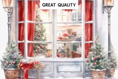 Christmas Window Door Decor Clipart PNG Scrapbooking Nursery wall art card making collage printable files xmas decor junk journal sublimation santa 