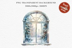 Christmas Window Door Decor Clipart PNG Scrapbooking Nursery wall art card making collage printable files xmas decor junk journal sublimation santa  watercolor xmas clipart, sublimation nursery, holiday winter Entry Decor