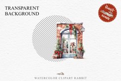 Christmas Window Door Decor Clipart PNG Scrapbooking Nursery wall art card making collage printable files xmas decor junk journal sublimation santa  watercolor xmas clipart, sublimation nursery, holiday winter Entry Decor