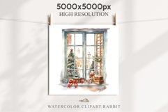 Christmas Window Door Decor Clipart PNG Scrapbooking Nursery wall art card making collage printable files xmas decor junk journal sublimation santa  watercolor xmas clipart, sublimation nursery, holiday winter Entry Decor